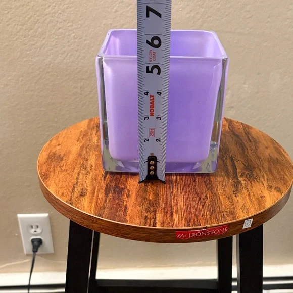 Lavender Telefor Vintage Frosted Glass Cube Vase - Picture 4 of 6